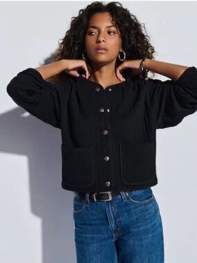 NATION LTD quilted otto jacket jet black XS preppy basic